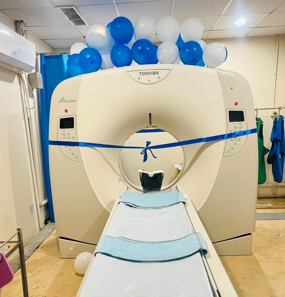 Newly installed CT scanner at Peshawar General Hospital